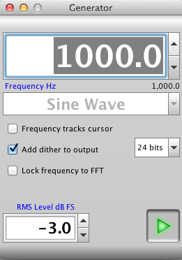 REW sinewave, -3 dB